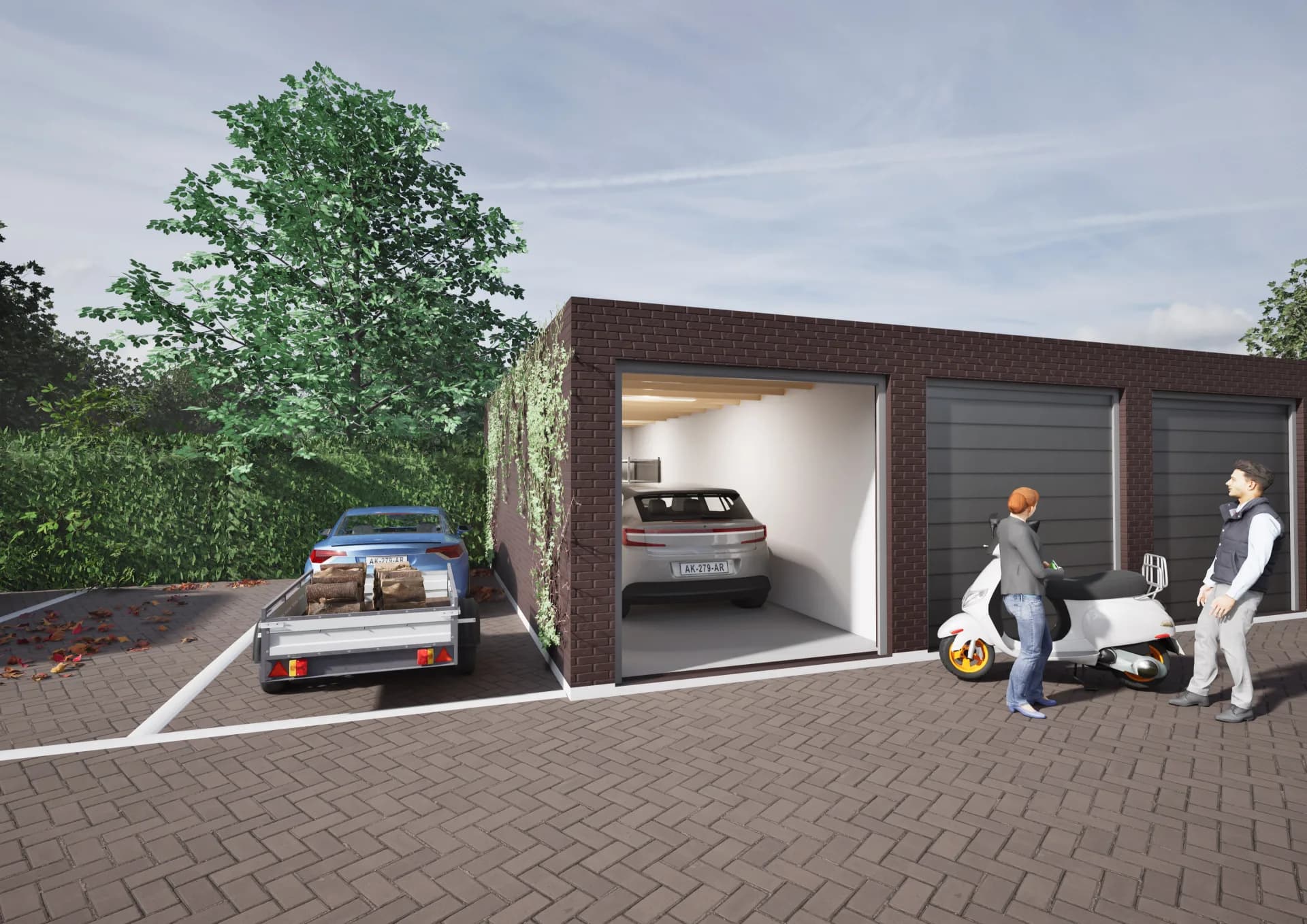 Compacte garagebox in Breda met overheaddeur, geschikt voor opslag of het stallen van een voertuig